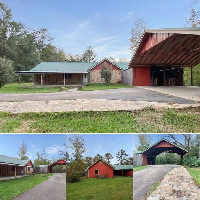 Charming Louisiana Cottage on 4.61 Acres with a Creek, Fireplace, and Workshop