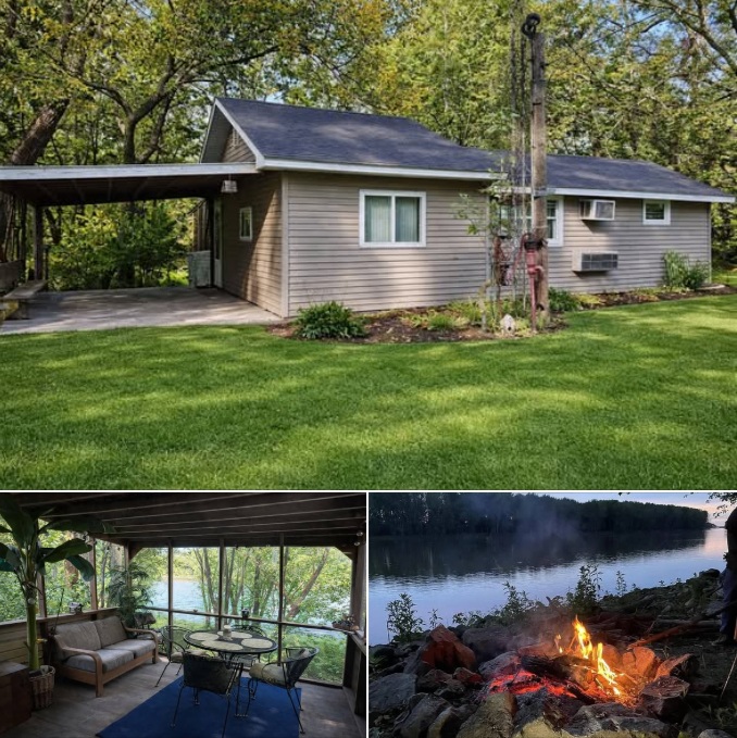 Mississippi River Cabin with Waterfront Views and Screened Porch