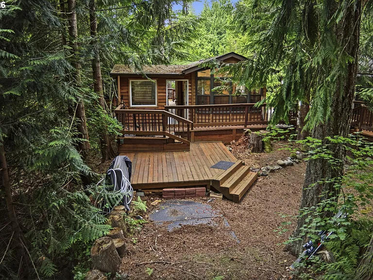 Mount Hood Cabin Retreat for $103,900 With a Cedar Sunroom, Modern Kitchen and Covered Outdoor Living
