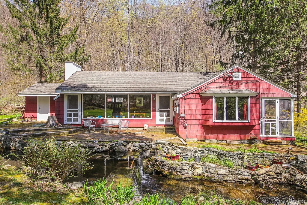 Hidden Putnam Valley Retreat on 7.4 Acres With Waterfalls and a Stone Fireplace