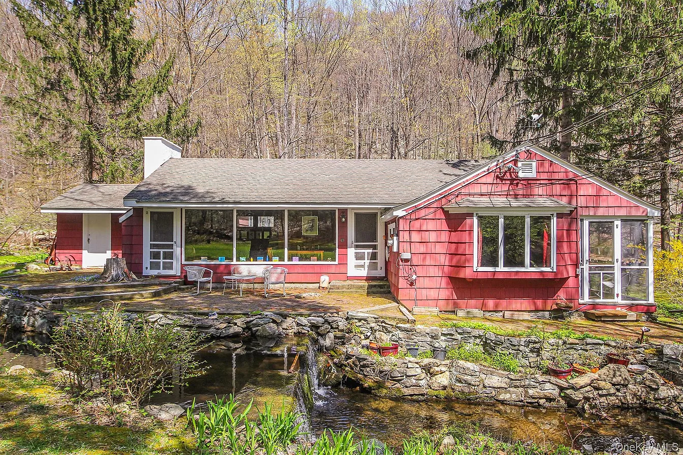 Hidden Putnam Valley Retreat on 7.4 Acres With Waterfalls and a Stone Fireplace
