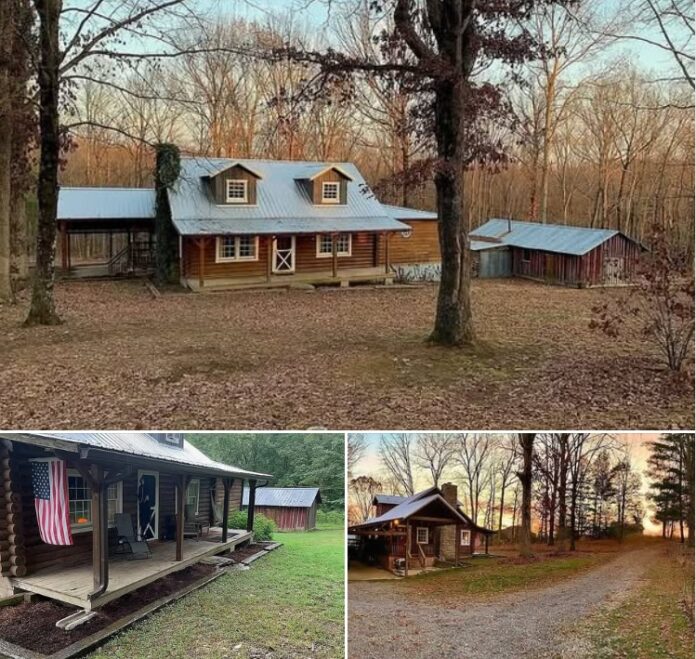 15-Acre Kentucky Log Cabin with 3 Bedrooms, Barn, and Modern Updates