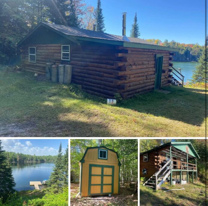 88 Private Acres in Michigan with Log Cabin, Lakefront, Dock, and Sauna for $298,000!