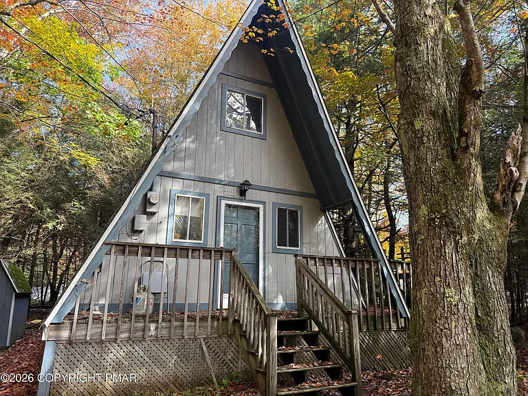 Rustic Pocono Mountains A-Frame Cabin With 2 Bedrooms, a Loft, and 0.30 Acres — $75,000